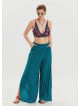Zipper Detailed Pocket Petrol Women's High Waist Trousers 4640